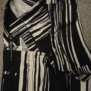 New York & Company Black and White Bermuda Shorts